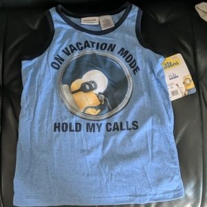Kids Blue Minions Tank Small New